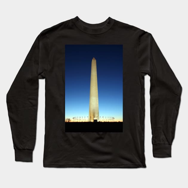 Washington Monument at Dusk - Washington D.C. Long Sleeve T-Shirt by searchlight